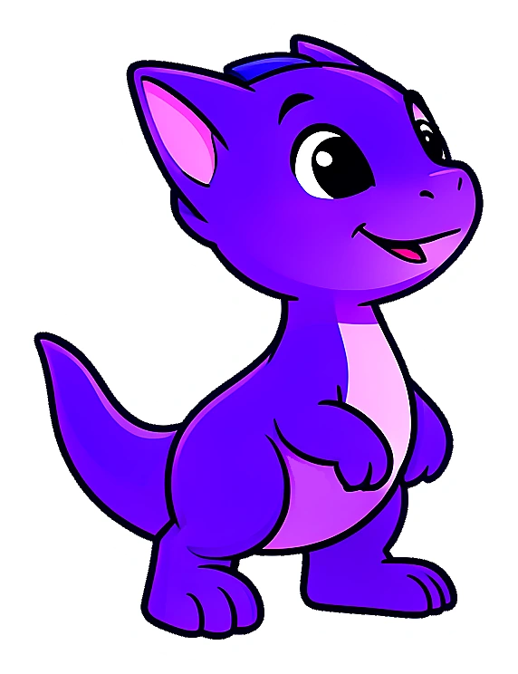 Cute purple baby dragon sticker artwork
