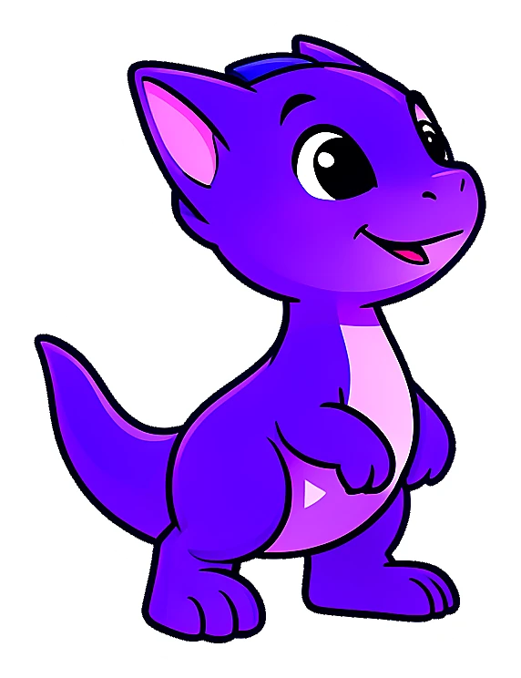 Cute purple baby dragon prepared as sticker artwork