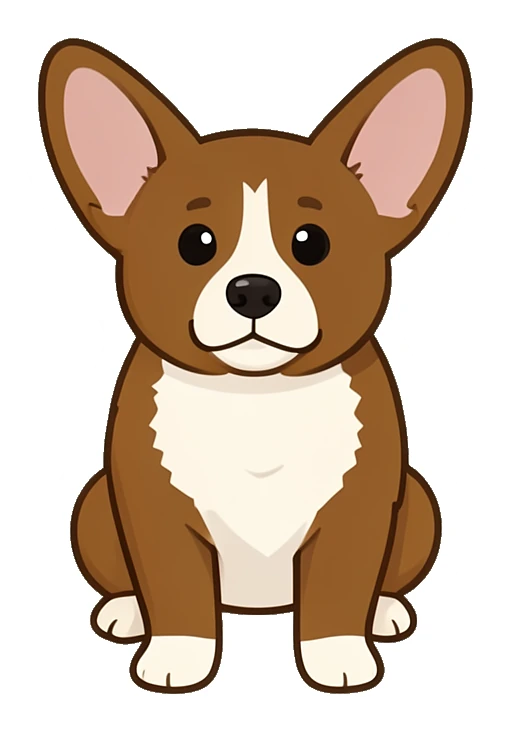 Corgi-style dog sticker artwork